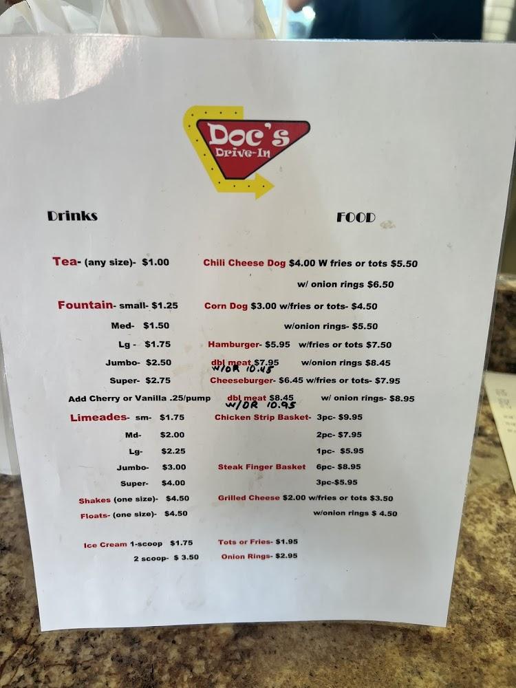 Doc's Drive-In Menu image 3